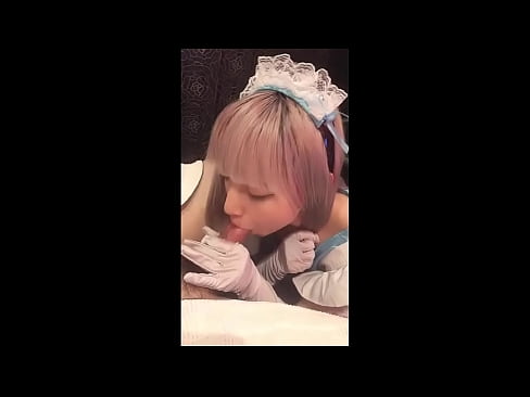 ❤️ Јапански идол [маиука], костим француске собарице, први део, пушење и дркање са лосионом ❤ Порно код нас ❌